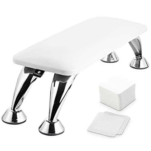 Arm Rest for Nails Tech - Nail Arm Rest - Nail Arm Rest for Nail Tech with 100Pcs Lint Free Nail Wipes - Hand Rest for Nails Tech - Nail Hand Rest - Hand Rest Nail Tech - Nail Tech Must Haves (White)