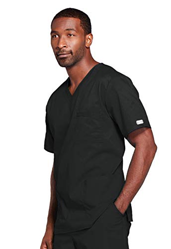 Image of Cherokee Scrubs for Men & Women V-Neck Scrub Top with 4 Pockets, Cotton Blend Soft Stretchy Easy Care Nursing Uniform - 4725