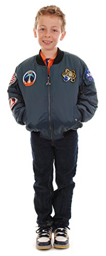 Children's Medium-Weight NASA Space Shuttle Jacket in Blue With Five Patches3