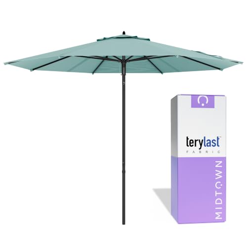 Image of Midtown Umbrellas Push and Pop - 9 Ft Patio Umbrella, Seawater Canopy