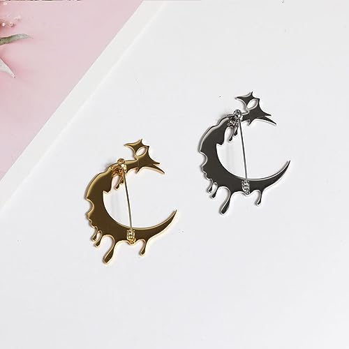 Image of Lava Moon Star Brooches Pins Delicate Minimalist Stars Teardrop Brooch Classic for Women Men Girls Dainty Elegant Lapel Pins Dress Suit Ceremony Clothes Accessories Jewelry Valentine's Day Christmas Birthday Gifts