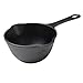 Victoria SAU-230 Cast Iron Pan. Sauce Pot 16 Ounce, Seasoned with 100% Kosher Certified Non-GMO Flaxseed Oil, Small, Black