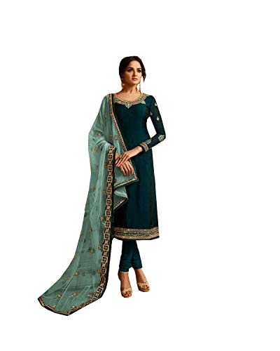 Delisa Indian/Pakistani Fashion Dresses for Women P0 (Blue, LARGE-42)