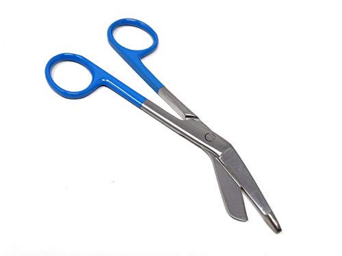 Nurse Doctor Medical Lister Bandage Scissors, Stainless Steel Premium Quality (Blue Handle 5.5