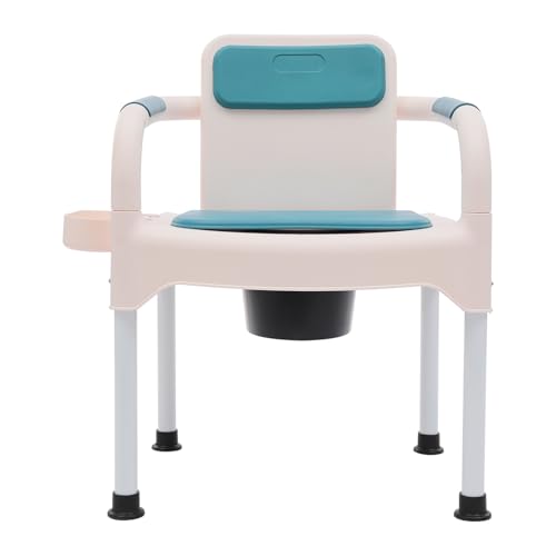 Bedside Commodes Chair,Floor Mount Toilet Chair with Convenient Armrests Practical Barrel Lid,Commode Toilet with Armrests for Families,Hospitals,Nursing Centers,Rehabilitation Centers,Suitable