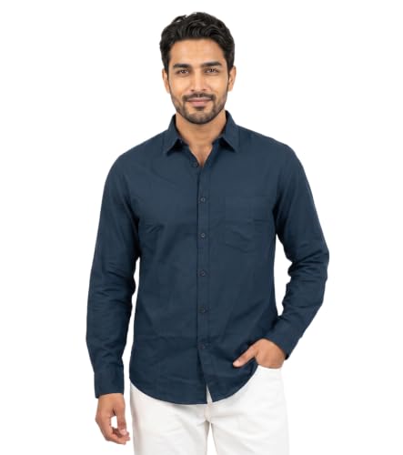 Image of Amazon Brand - INKAST Men Solid Cotton Shirt | Casual Wear | Basic Essential Plain Everyday & Office Wear | Full Sleeve | Regular Fit