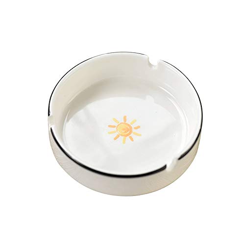 HUACANG Patrón De Ventana De Dibujos Animados Cenicero Material Ceramico Tamaño Pequeño para Uso Diario. Adecuado para Hogar Bajo Techo Al Aire Libre Decoración De Escritorio De Oficina