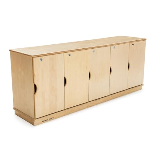 Childcraft 5-Section Stacking and Locking Storage Locker, 59-1/2 x 14-1/2 x 23-3/4 Inches