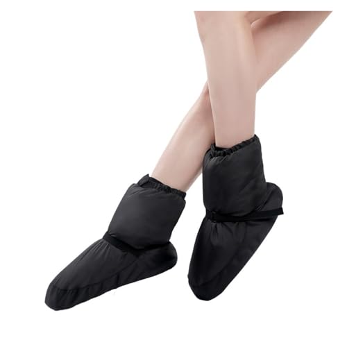 Women's Warm Up Bootie Dance Shoe Winter Dance Boots Warm Antiskid Ballerina Boots Training Shoes(Black,M Size 36-37)
