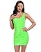 HDE Womens Latex Mini Dress Faux Leather Bodycon Sexy Club Dresses for Women Green - XL