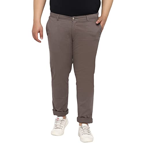 Image of Urbano Plus Men Mid Rise Cotton Regular Fit Casual Chino Pants Stretch