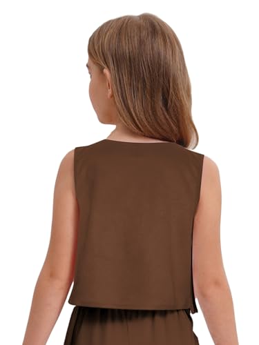 Moily Girls Suede Fringe Vest Sleeveless Boho Tassels Jacket Western Cowgirls Cardigan Top2