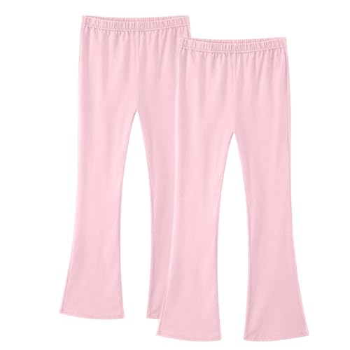 2PC Girls Flare Leggings Kids High Waist Bell Bottom Pants Casual Cotton Leggings for Teen Girls Solid Color Soft