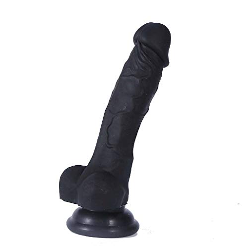 Oolong Black 7 Inch Liquid Silicone Suction Cup D'i-dlo for Women Hands Free