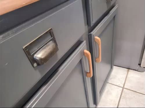 Mysummer 5Pcs Wooden Pull Handles For Kitchen Cabinets Drawer Dressers Natural Wooden Modern Hardware With Screws For Furniture And Bathroom Cabinets Cupboard Wardrobe Drawer Handles #TOP6