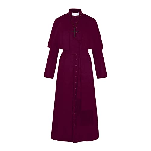 Robe de prêtre médiévale costume rétro confortable pour halloween