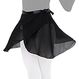 ballett wickelrock schwarz [Hochwertige Materialien] Hochwertiges Chiffongarnmaterial, leicht und atmungsaktiv, guter Fall, Elastizität, angenehm zu tragen, knitterarm und nicht leicht zu verformen