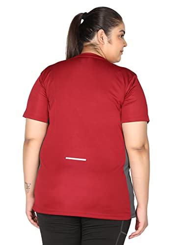 Image of CHKOKKO Women's Polyester Round Neck Regular Fit Gym Sports T-Shirt
