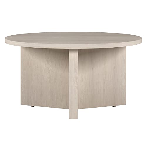 Henn&Hart 32" Wide Round Coffee Table in Beech White, for Home, Living Room, Bedroom, Entertainment Room, Office by Henn&Hart - Used condition - CA$83.91