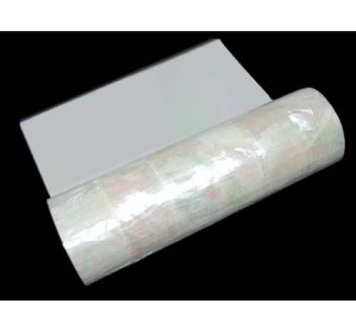GOMMO Flexible White-Gold (70% White&30% Gold Color) Mother of Pearl Shell Adhesive Veneer Sheets for Inlay Craft (240mm×140mm)