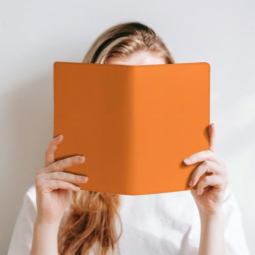 Couverture carnet A5 orange réutilisable cuir synthétique planification
