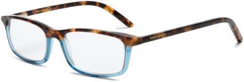 Kate Spade New York Women's Jodie Non Polarized Rectangular Reading Glasses, Havana Teal/Clear