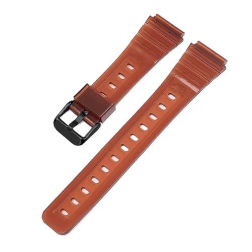 LYBELIRH Casio F91W F-84 F-105 108 A158 A168 AE1200 AE1300 Ήo[Xgbv Y fB[X jo[T TPU pvoh 18mm(Brown black)