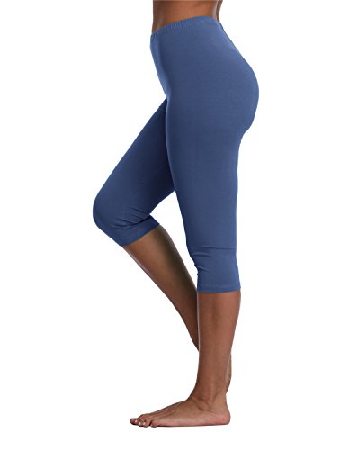 Image of Kotii Women's Lightweight Soft Capri Leggings Crop Leggings 3 /4 Stretch Yoga Pants