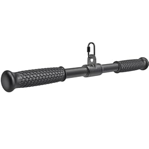 SELEWARE Triceps LAT Pulldown Attachments Home Gym Workout Accessories with Non-Slip Soft Rubber Grip Cable Machine Attachments Triceps Rope Double D Row Handle Pull Down Bar Straight Bar Exercise