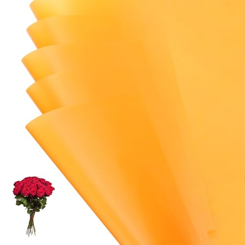 Papier emballage fleur imperméable orange PATIKIL qui protège vos bouquets