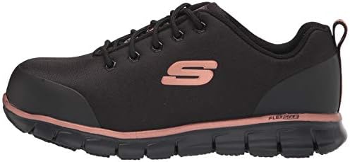 Skechers womens Lace Up Athletic Safety Toe Industrial Shoe, Black/Gold, 7 Wide US | Image 7