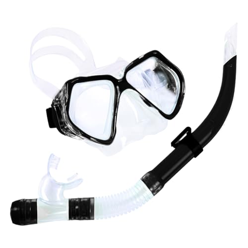 Masque and Snorkel - Juego de esnórquel para adultos, gafas de natación, máscara de buceo, antifugas y antivaho, vista panorámica, lente de vidrio templado para natación