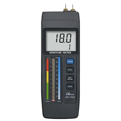 i-POOK MOISTURE METER MS-7003 Wood Moisture Meter all in one, bar graph LED + LCD MOISTURE METER Measures 6% to 40% moisture range on wood and 0 to 100% relative moisture Made in Taiwan