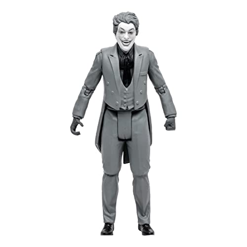 McFarlane Toys, DC Multiverse, 5-inch DC Retro The Joker (Black and White) Action Figure with Action Word Bubbles - Image 2