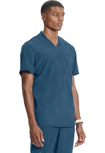 Image of Cherokee Infinity Mens Scrubs Top V-Neck Modern Fit 2 Pocket 360 Stretch