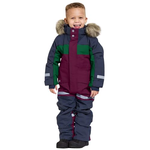 Snow Suits Kids One Piece Windproof Ski Suit Warm Fleece Lined Snowsuits Winter Outdoor Snowboarding Overalls 1-14 Y