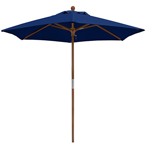 anndora Sonnenschirm 2,1 m rund Balkonschirm Gartenschirm - Winddach Navy Blau