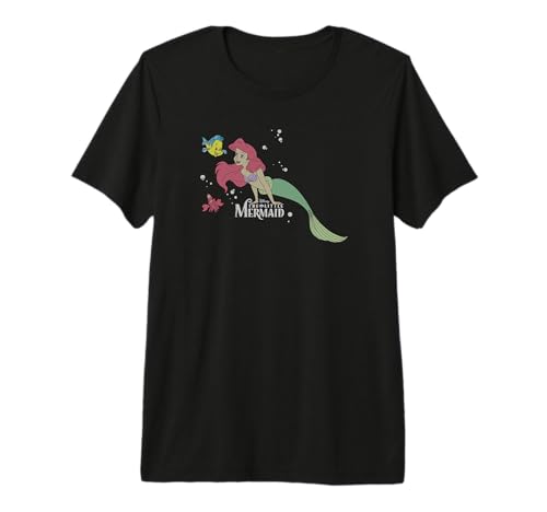 T-shirt Ariel sirène Disney vêtement graphique imprimé mode estivale à col rond