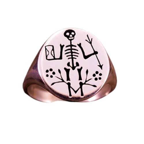 Bague memento mori argent 925 chevalière homme femme taille 5 à 12.5 US
