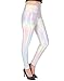 HDE Women's Shiny Holographic Leggings Liquid Metallic Pants Iridescent Tights (Holographic, Small)