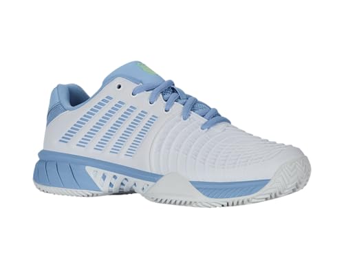 K Swiss Zapatillas de Tenis Express Light 3 para Mujer, Wht/Dutch Canal/Green, Talla 38 EU, Wht Dutch Canal Green, 38 EU