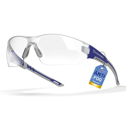 IMPACTABLE Pickleball Safety Glasses Women Men Eye Protection Slim Blue