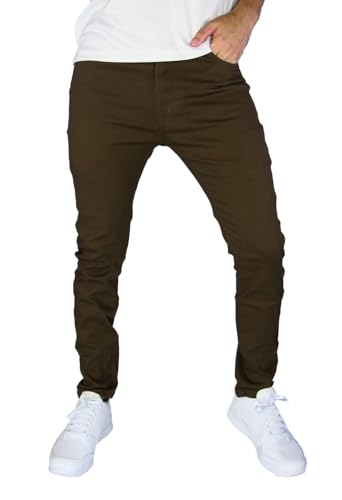 BAKANO Men's Skinny Slim Fit Stretch Pants Mid Rise with Flex Waist and 5 Pockets for Golf and Casual Wear Come in 3 Lengths