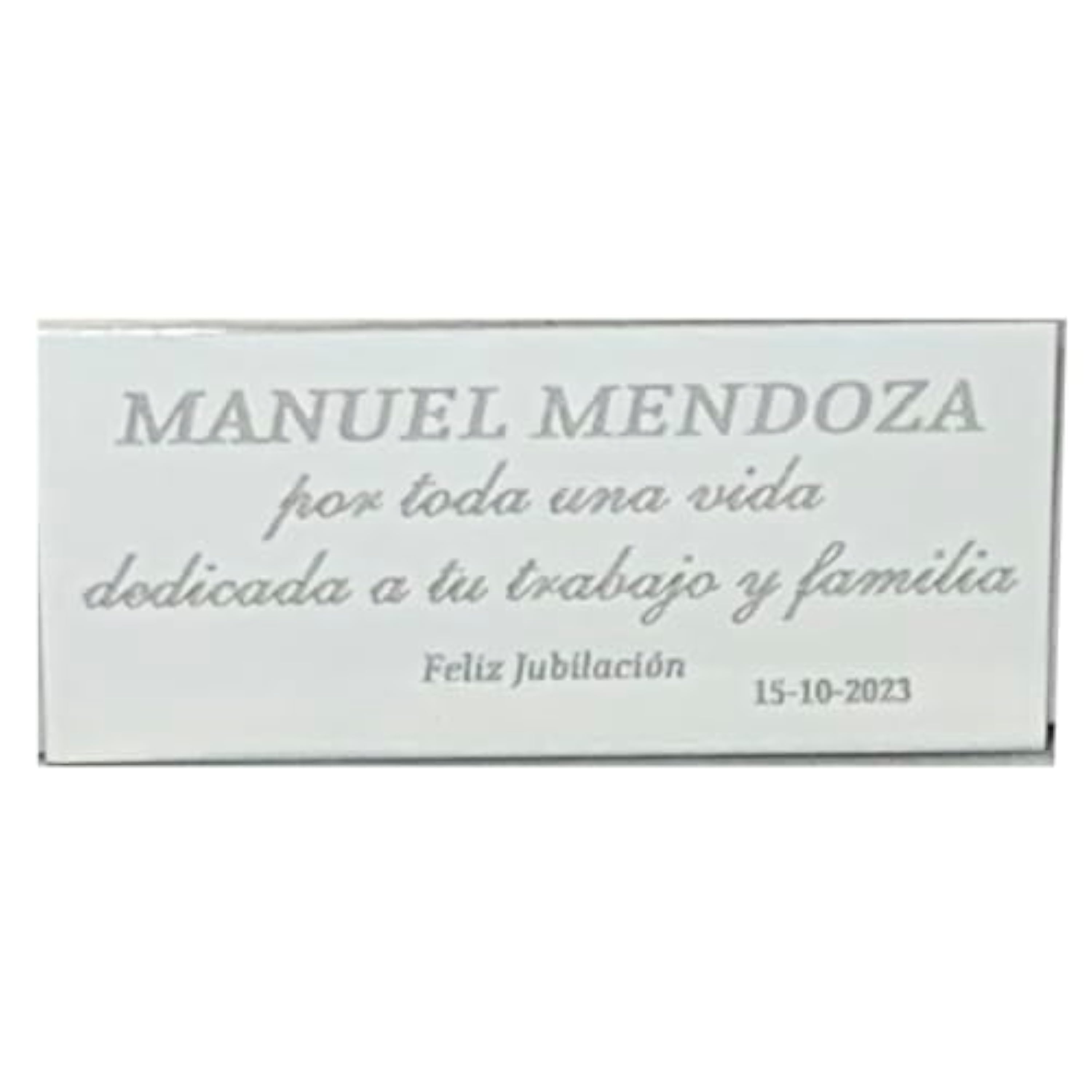 Placa grabada metal con el texto que quieras. Placa para cuadro, placa para trofeos, metopa dedicatoria, chapa para figura