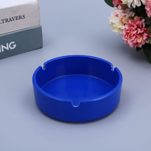 2 Pack Round Ashtray Tabletop Cigarette Ashtray Portable Ashtrays For Cigarette & Cigar Indoor Outdoor Ash Tray Plastic Ashtrays Decor For Home Office Blue #TOP3