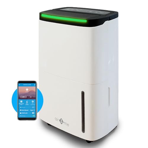 Air&Me Déshumidificateur ROHAN 50L/j avec pompe – Connecté, puissant & silencieux, idéal 200m². Volet oscillant, grande autonomie.