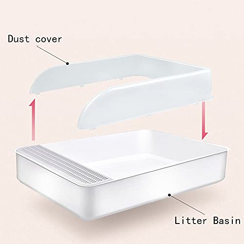 Cajas de Arena Caja de arena de gato para mascotas Semi-incluido con cubierta extraíble para salpicaduras de plástico para chapoteo inodoro con scoop gato bandejas de bastidores suministros para masco