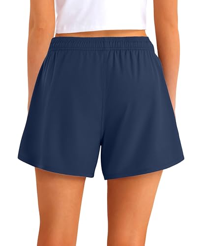 APTRO Damen Badeshorts Strandshorts Boardshorts Badehose Wassersport UV Schutz Sommer Sport Shorts Einfarbig Dunkelblau WS033 XL 2