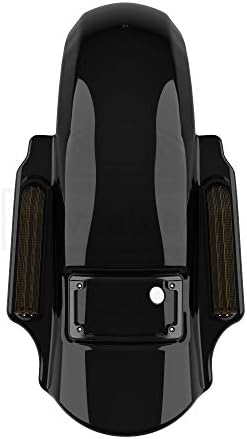 Dominator Fender Fit for 2014+ Harley HD Touring FLH - Vivid Black, Smoked Lens, Black License Plate Holder