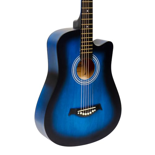 medellin 38 inch blue acoustic guitar product info and reviews